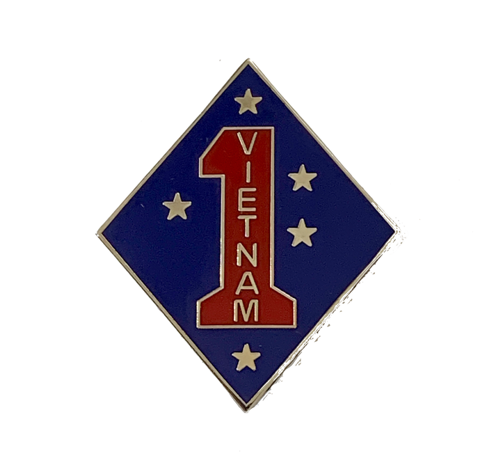 1st Marine Vietnam Blue/Silver Division Pin