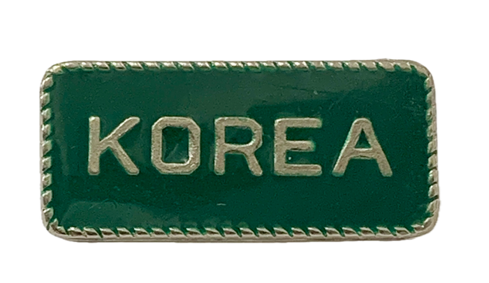Vintage Korean War Korea Script Pin