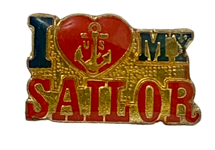 Vintage USN I Heart My Sailor Pin