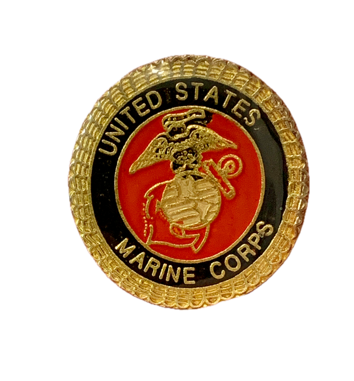 Vintage USMC Logo Black/Gold Oval Pin