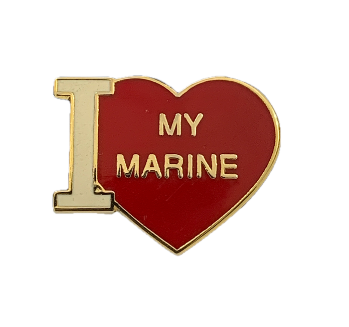 USMC I Heart My Marine Pin