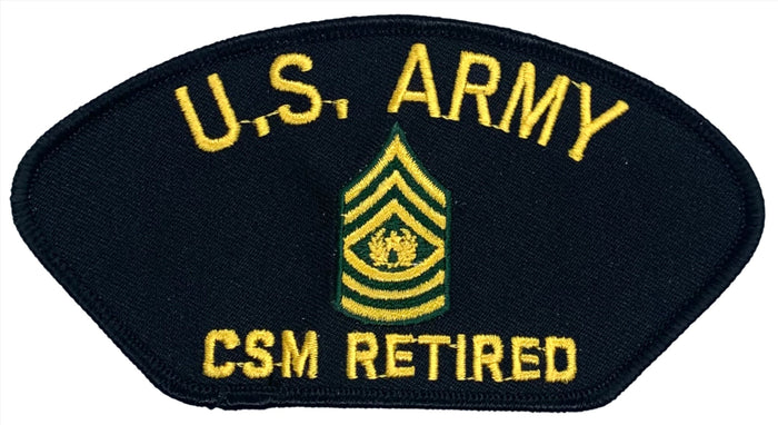 U.S. Army Command Sergeant Major Retired (E-9) Hat Patch