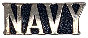 Navy Script Pin