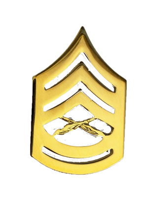 USMC E-7 Gunnery Sergeant Satin Gold or Gold Rank Pin