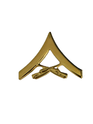 USMC E-3 Lance Corporal Satin Gold or Gold Rank Pin