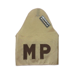 U.S. Military Desert Tan Military Police "MP" Brassard Armband with a Grandpops Army Navy logo.