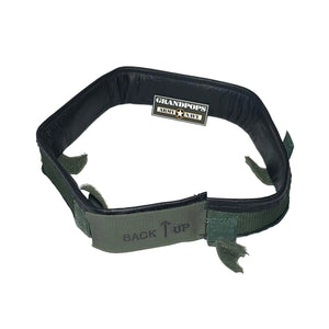 USMC OD Green & Black LWH Kevlar Helmet Replacement Headband with a Grandpops Army Navy logo.
