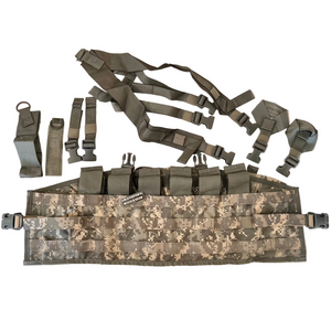 Complete U.S. Military ACU UCP Digital Camo TAP (Tactical Assault Panel) Chest Rig Kit USA MADE with a Grandpops Army Navy logo.