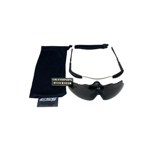 ESS Black ICE Naro Ballistic Glasses Kit with a Grandpops Army Navy logo.