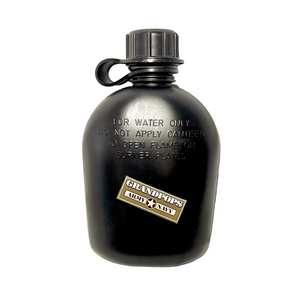 U.S. Military Style Black 3 Piece 1 Quart Plastic Canteen USA MADE