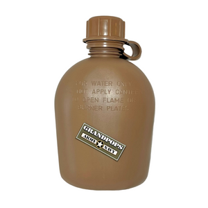 U.S. Military Coyote Brown 3 Piece 1 Quart Plastic Canteen USA MADE
