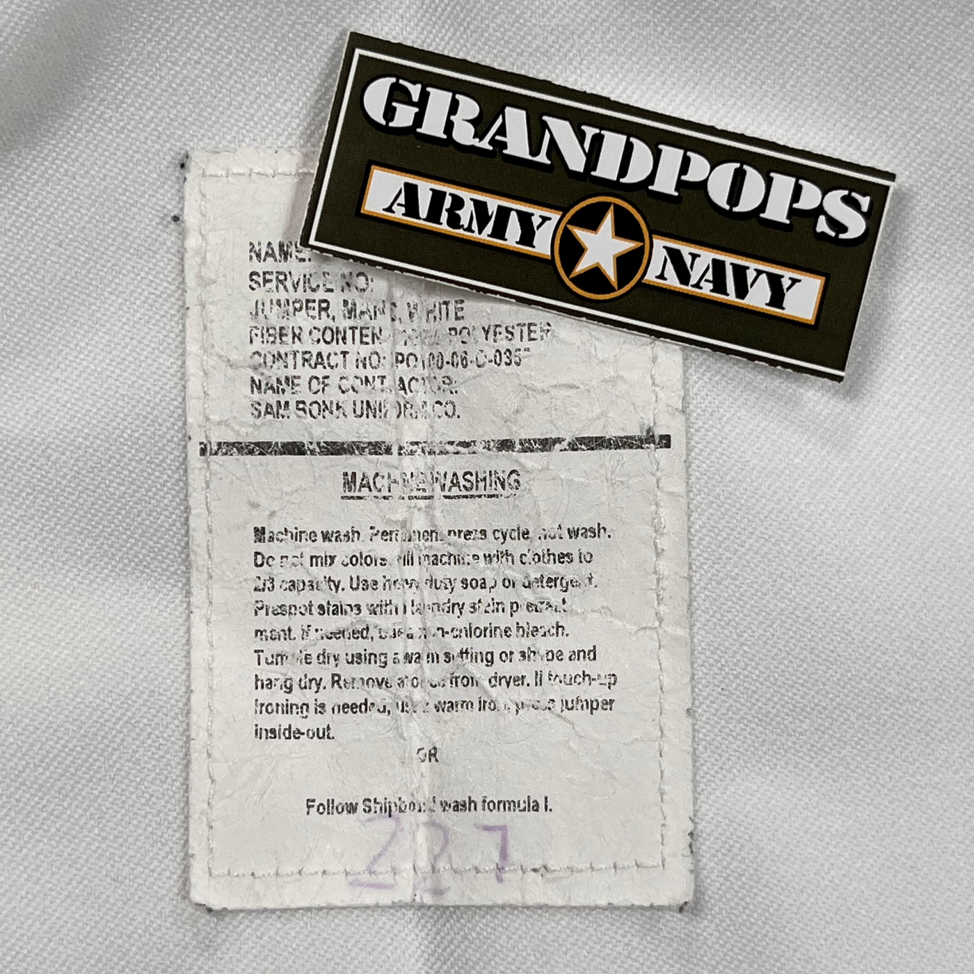 U.S. Navy White Dress Jumper 100% Polyester Cracker Jack Uniform Top 42L U.S. Navy White Dress Jumper 100% Polyester Cracker Jack Uniform Top 42L