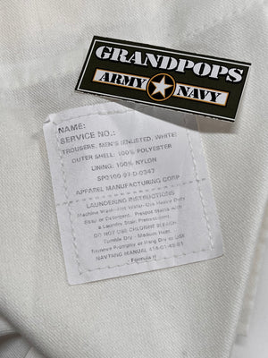 U.S. Navy White Dress Trousers 100% Polyester Cracker Jack Uniform Pants