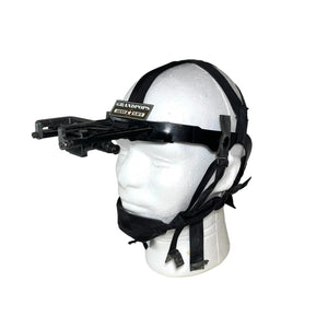 U.S. Military Black AN/PVS-7 / AN/PVS-14 NVG "Skull Crusher" Headmount Harness Assembly with a Grandpops Army Navy logo.