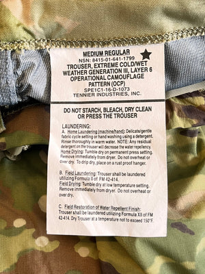 U.S. Army ECWCS OCP Scorpion Gortex Nylon Cold Weather Pants