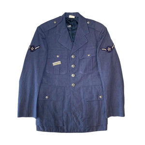 U.S. Air Force Airman's (E-2) Blue 1084 Wool Service Dress Uniform Coat Size 36S Dated 1969 with a Grandpops Army Navy logo.