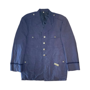 U.S. Air Force Officer's Blue 84 Wool Tropical Service Dress Uniform Coat Size 44S Dated 1961 with a Grandpops Army Navy logo.