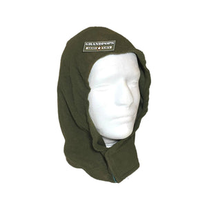 U.S. Military Cold War-Era OD Green Sleeping Bag Hood with a Grandpops Army Navy logo.