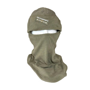 NEW CONDITION U.S. Army Tan Type II Flame-Resistant Lightweight Performance Hood with a Grandpops Army Navy logo.