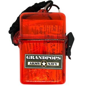 50-Piece First Aid Kit Stored in Waterproof Case w/ 5mm Carabineer & Lanyard