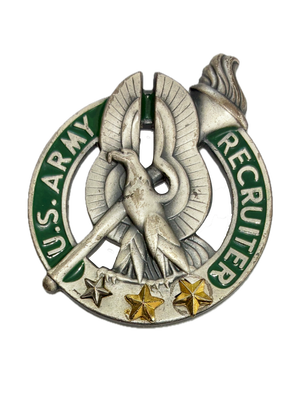 U.S. Army Recruiter LARGE Pewter Badge Pin