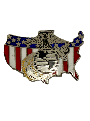 USMC EGA Flag U.S.A. Map Pin