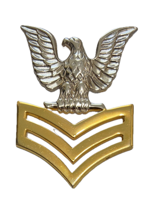 USN E-6 Petty Officer 1st Class Gold/Silver Left Rank Pin