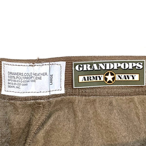 U.S. Military Brown Polypro Underwear Bottom Cold Weather Drawers USA MADE