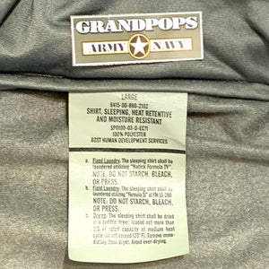 U.S. Military OD Green Heat Retentive & Moisture Resistant Sleeping Shirt