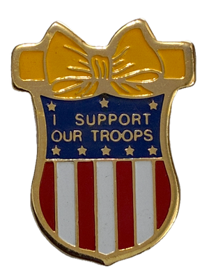 American Flag Shield Yellow Ribbon Pin