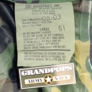 U.S. Military M81 Woodland ORC Nylon Wet Weather Rain Pants