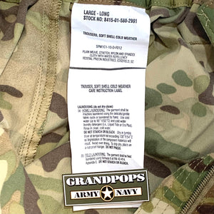 U.S. Military OCP Scorpion 5 Layer/Level 5 Gen III ECWCS Soft Shell Over Pants W/ Suspenders