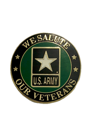 U.S. Army Logo "We Salute Our Veterans" Pin