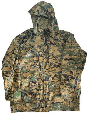 USMC MARPAT Woodland Digital Gortex Nylon Water-Resistant APECS Pullover Parka