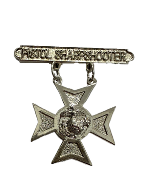 USMC PISTOL SHARPSHOOTER Qualification Badge Pin