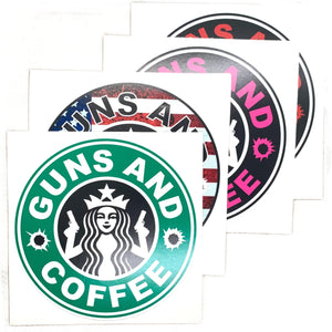 Guns and Coffee Morale Sticker
