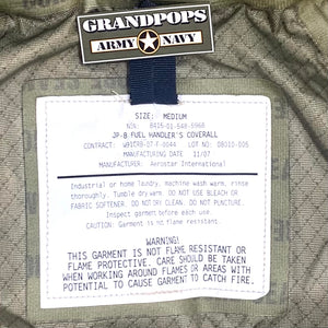 U.S. Military JP-8 Fuel Handler's Coveralls