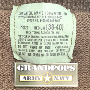 U.S. Military Olive Drab 100% Wool Knitted Sweater USA MADE