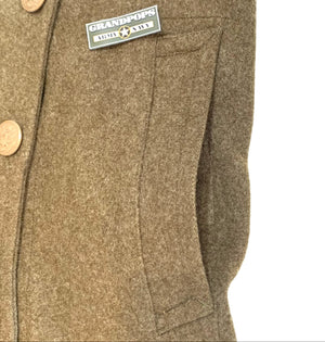 U.S. Military World War 2 Original Wool Enlisted Trench Coat W/ Plastic Buttons Size 34 Regular