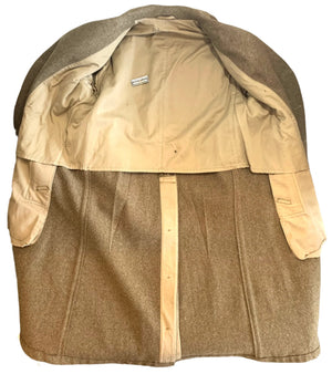 U.S. Military World War 2 Original Wool Enlisted Trench Coat W/ Plastic Buttons Size 34 Regular