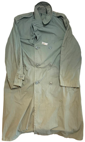 U.S. Military Vietnam War Era Cotton & Polyester Quarpel Raincoat W/ Plastic Buttons