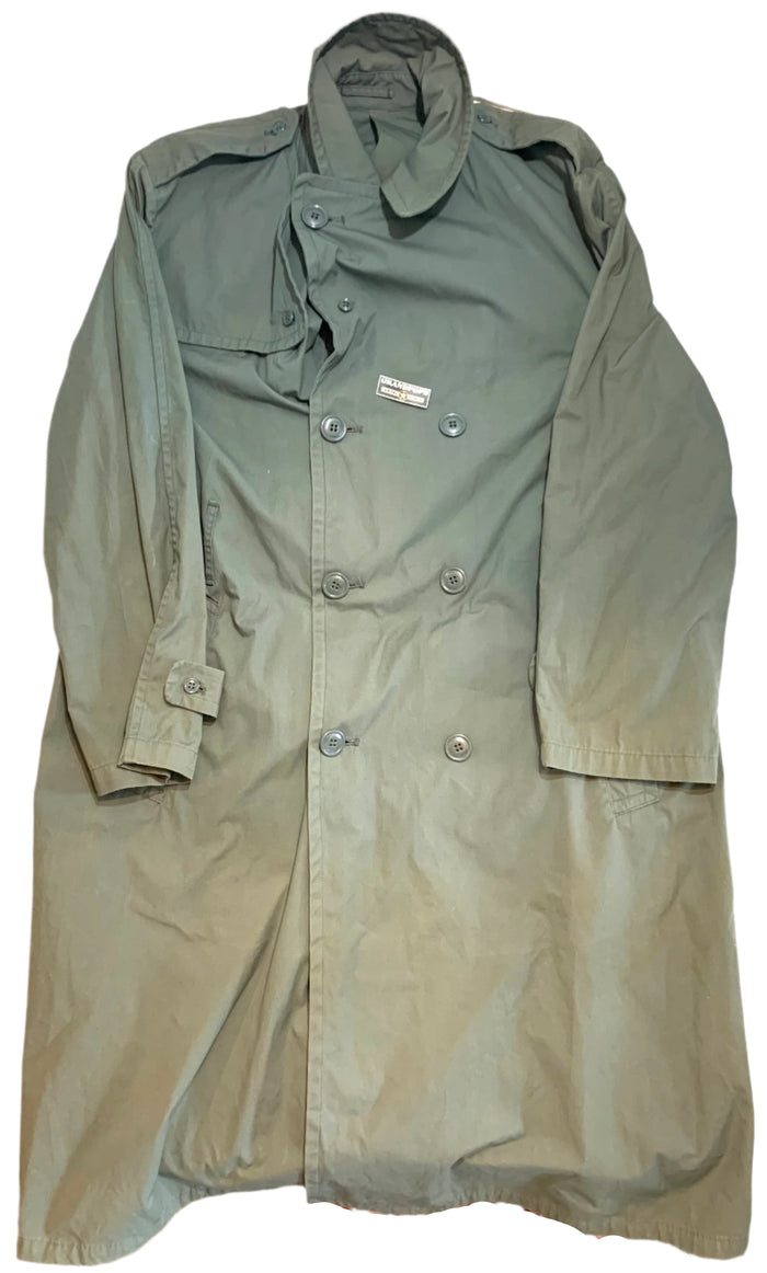 U.S. Military Vietnam War Era Cotton & Polyester Quarpel Raincoat W/ Plastic Buttons