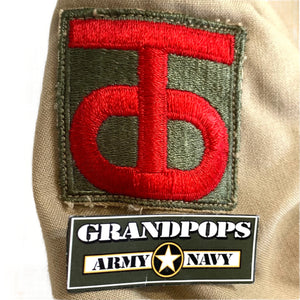 U.S. Military World War 2 Original First Sergeant's Khaki Tropical Worsted Wool Dress Shirt W/ 90th ID & SETAF-AF Patches