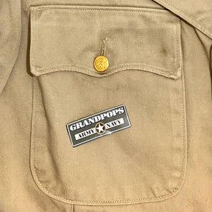 U.S. Military World War 2 Original Khaki Sateen Coast Guard Dress Shirt W/ Brass Buttons