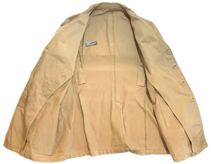 U.S. Military World War 2 Original Khaki Sateen Coast Guard Dress Shirt W/ Brass Buttons