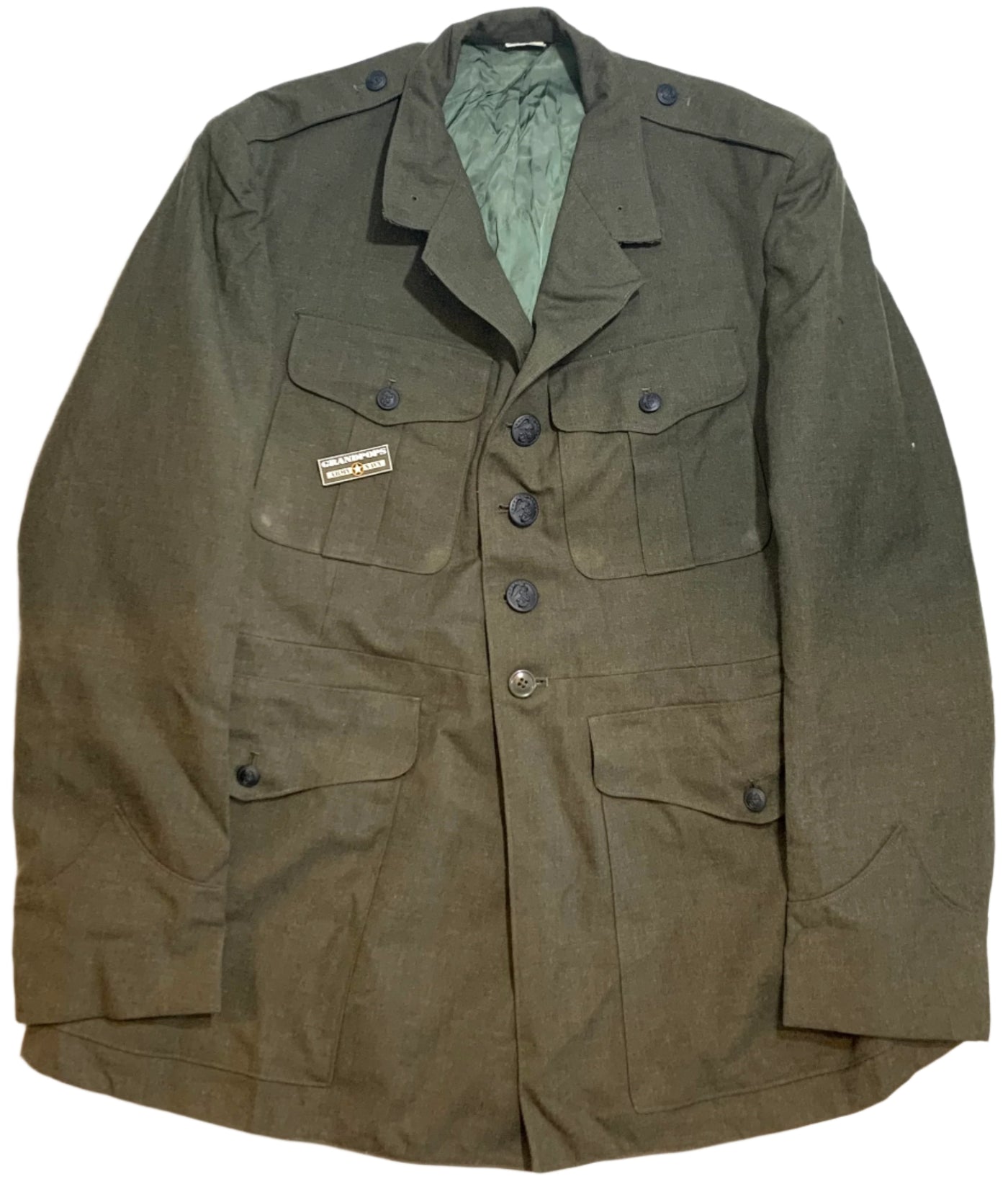 Service Alphas Jacket U.S. Vietnam War Era Marine Corps Service Alpha Serge Wool Dress Green ...