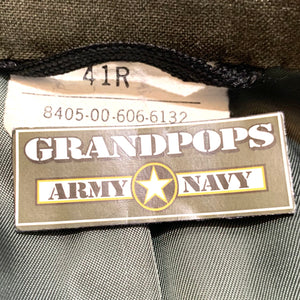 U.S. Marine Corps Sergeant's Tropical Service Alpha Serge Green Shade 2241 Poly/Wool Dress Jacket Dated 1984 W/ Service Stripes