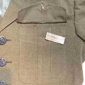 U.S. Marine Corps Sergeant's Tropical Service Alpha Serge Green Shade 2241 Poly/Wool Dress Jacket Dated 1984 W/ Service Stripes