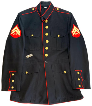 U.S. Marine Corps Corporal's Service Dress Blue Shade 2312 Poly/Wool Gabardine Dress Jacket Dated 2008