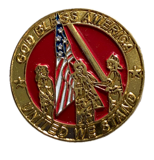 Firefighters/American Flag Pin